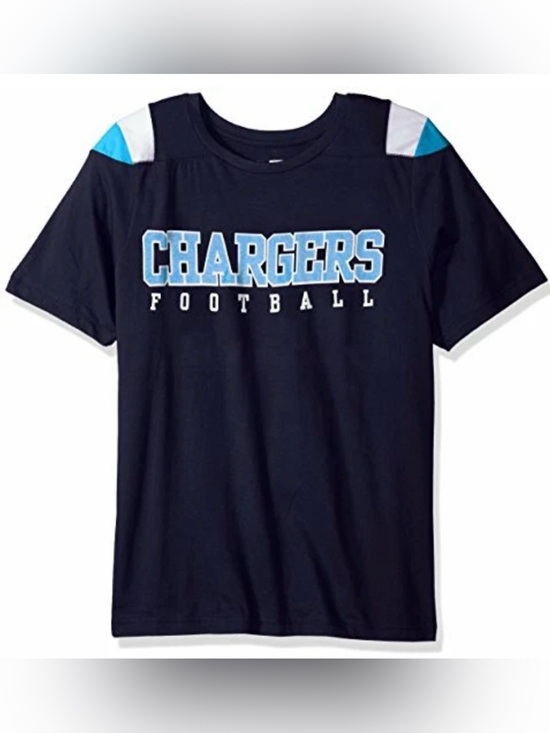 NFL Tops - NWT [NFL] Los Angeles Chargers NFL Panel Short-Sleeved Sparkle Shirt Women’s 1X